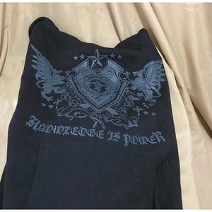 NWT LL Cool J Knowledge is Power Black Fleece Hoodie Size M